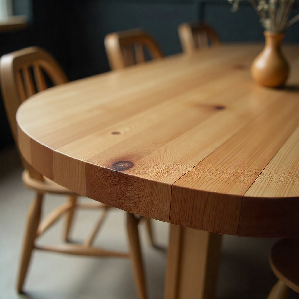 Handgjort matbord i ek